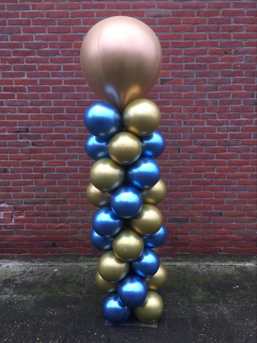 Ballonnenpilaar Chrome met topballon