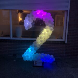Ballonen cijfer 2 led