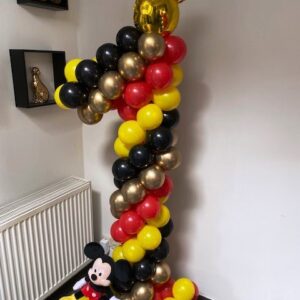 Ballonnenpilaar cijfer 1 Mickey Mouse